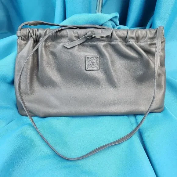 🔹️Anne Klein Gray Leather Clutch Purse - Picture 4 of 12
